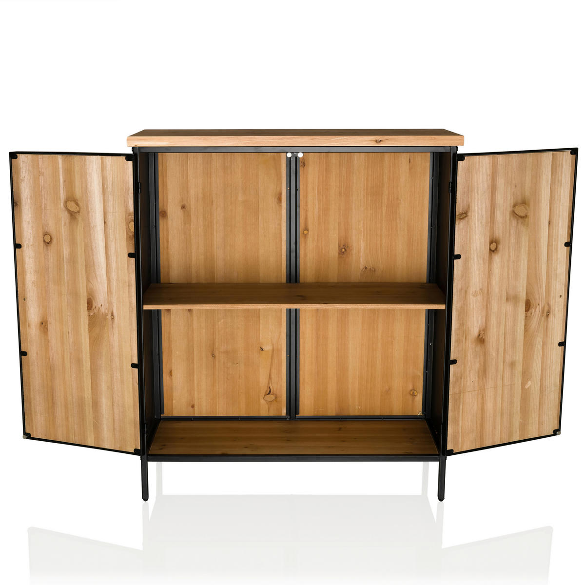 KOMMODE  in 80/94/34,5 cm  - Dunkelbraun/Schwarz, MODERN, Holz/Metall (80/94/34,5cm) - MID.YOU