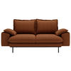 2-SITZER-SOFA Struktur Rostfarben  - Rostfarben/Schwarz, Design, Textil/Metall (195/92/97cm) - Livetastic