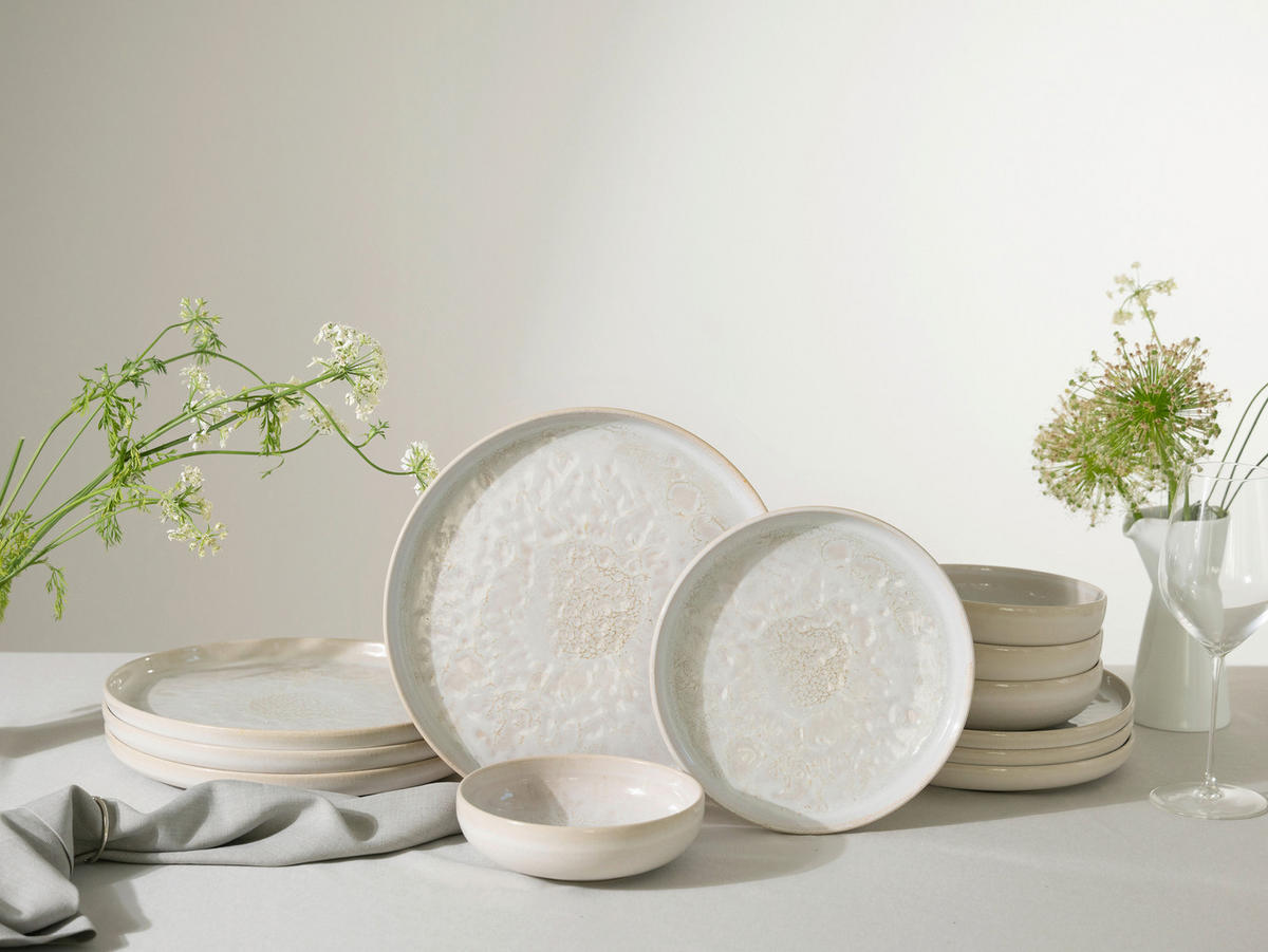 TAFELSERVICE Yuki 12-teilig  - Weiß, Basics, Keramik - Creatable
