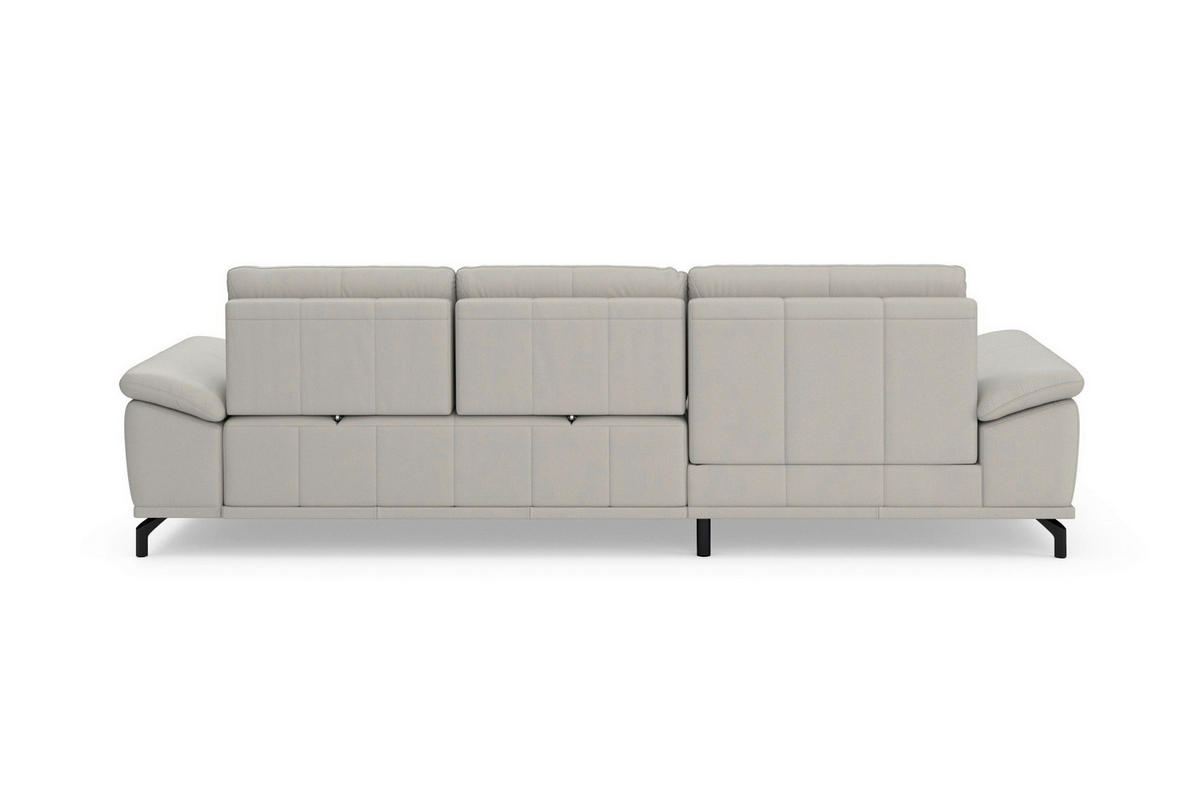 ROHOVÁ SEDAČKA, kůže, světle šedá - černá/světle šedá, Basics, kov/kůže (176/301cm) - Sit & More