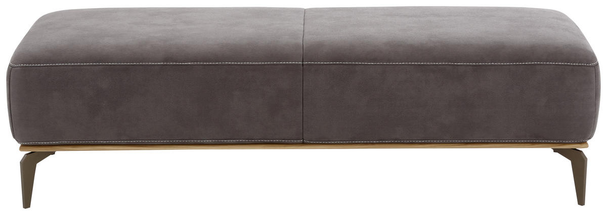 HOCKER in Textil Mokka  - Beige/Bronzefarben, Design, Textil/Metall (151/44/61cm) - Valnatura