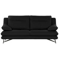 2,5-SITZER Cezanne in Echtleder Mokka   - Schwarz/Mokka, Design, Leder/Metall (195/90/109cm)