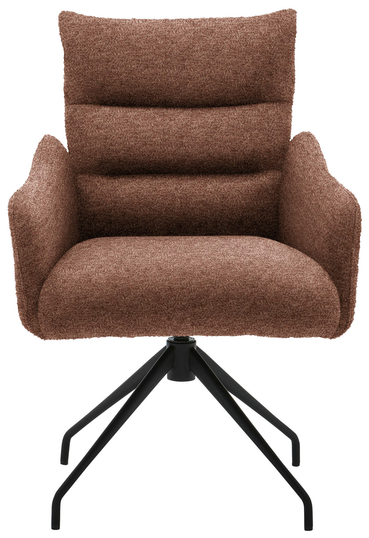 ARMLEHNSTUHL Teddystoff  - Haselnussfarben/Schwarz, Design, Textil/Metall (62/86/68cm) - Welnova