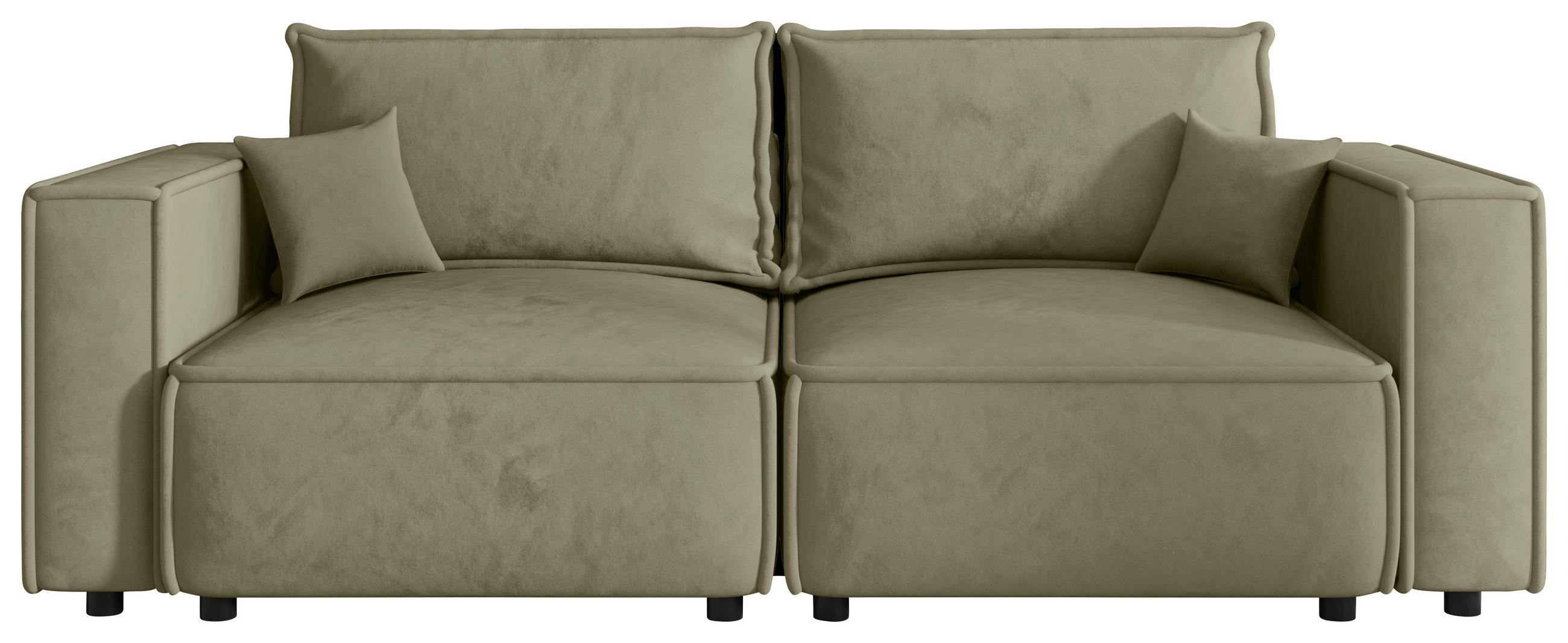 SOFA  in Webstoff Olivgrün  - Schwarz/Olivgrün, MODERN, Kunststoff/Textil (250/68/104cm) - Xora