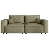 SOFA Webstoff Olivgrün  - Schwarz/Olivgrün, MODERN, Kunststoff/Textil (250/68/104cm) - Xora