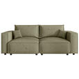 SOFA Webstoff Olivgrün  - Schwarz/Olivgrün, MODERN, Kunststoff/Textil (250/68/104cm) - Xora
