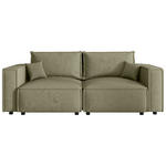 SOFA Webstoff Olivgrün  - Schwarz/Olivgrün, MODERN, Kunststoff/Textil (250/68/104cm) - Xora