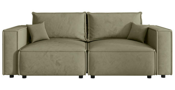 SOFA Webstoff Olivgrün  - Schwarz/Olivgrün, MODERN, Kunststoff/Textil (250/68/104cm) - Xora