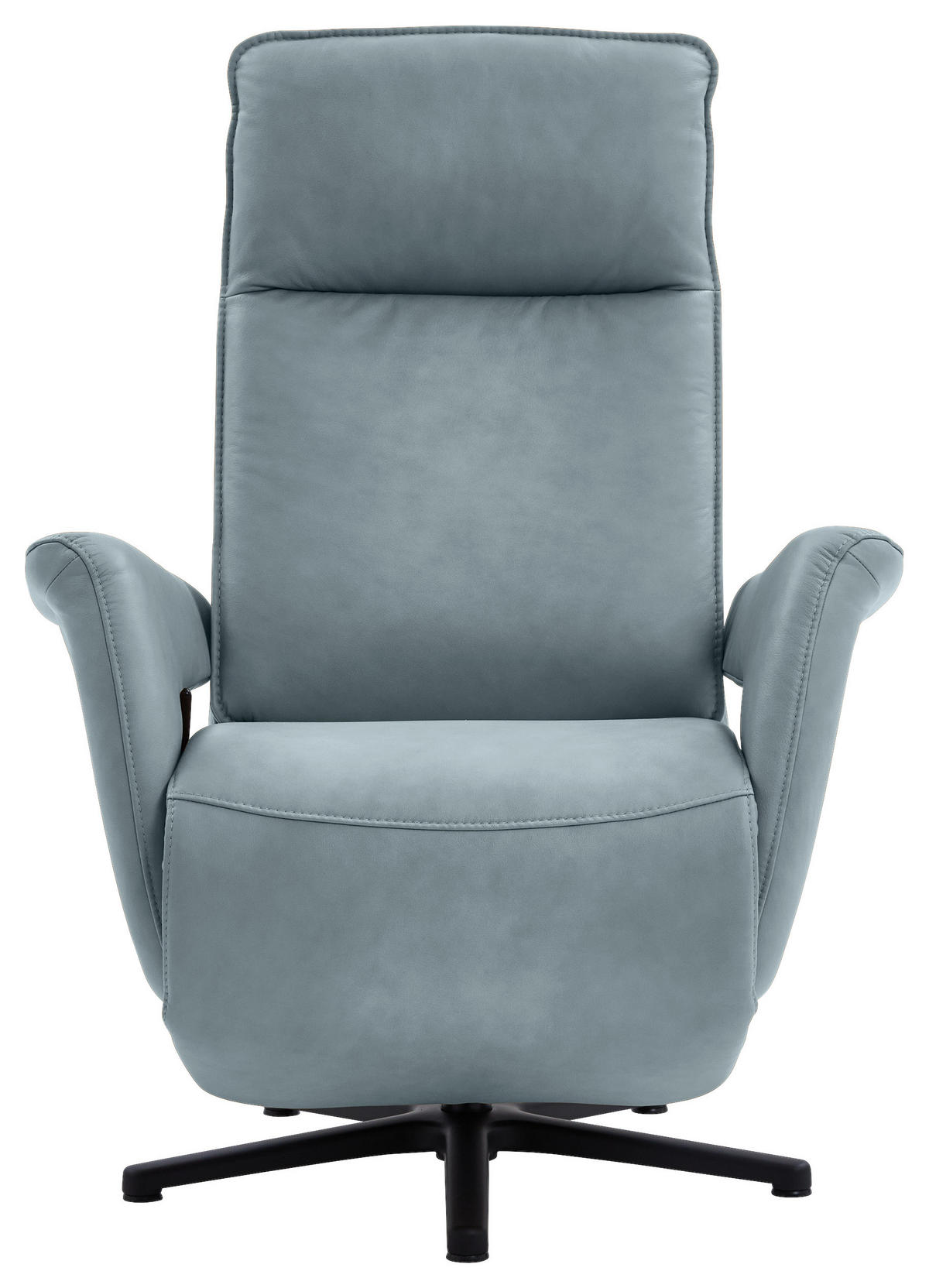 RELAXSESSEL in Leder Blaugrau  - Blaugrau/Schwarz, Design, Leder/Metall (83/112/87-174cm) - Valdera