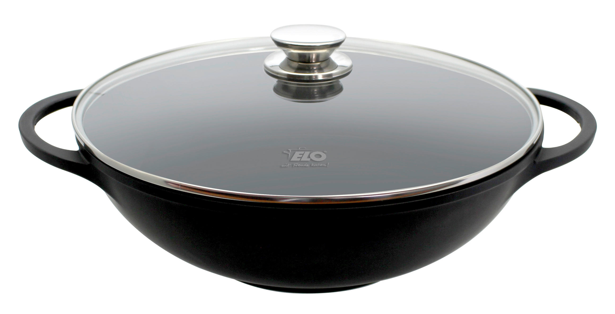 WOK Alucast Keramikbeschichtung 32 cm  - Schwarz, Basics, Metall (32cm) - ELO