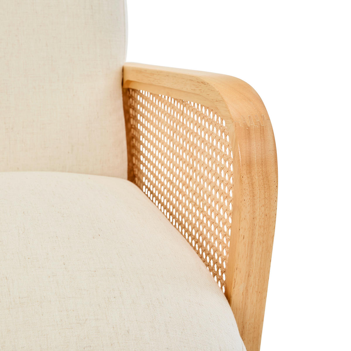KŘESLO, textil, krémová - krémová/přírodní barvy, Trend, dřevo/textil (65/81/74cm) - MID.YOU