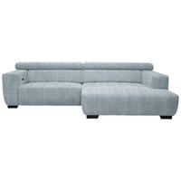ECKSOFA in Webstoff Türkis  279/182 cm  - Türkis/Schwarz, KONVENTIONELL, Textil/Metall (279/182cm) - Hom`in