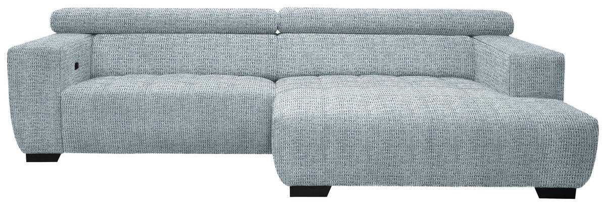 ECKSOFA in Webstoff Türkis  279/182 cm  - Türkis/Schwarz, KONVENTIONELL, Textil/Metall (279/182cm) - Hom`in
