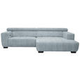 ECKSOFA  in Webstoff Türkis  279/182 cm  - Türkis/Schwarz, KONVENTIONELL, Textil/Metall (279/182cm) - Hom`in