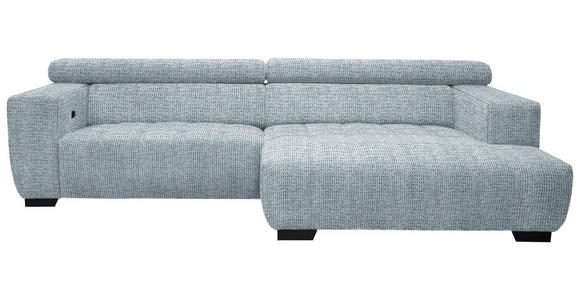 ECKSOFA  in Webstoff Türkis  279/182 cm  - Türkis/Schwarz, KONVENTIONELL, Textil/Metall (279/182cm) - Hom`in