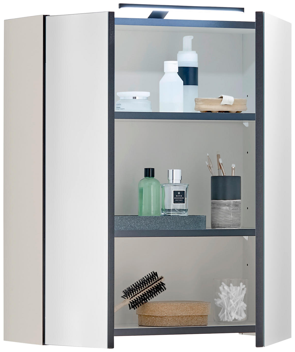 SPIEGELSCHRANK 60/70/23 cm  - Kaschmir/Schwarz, Basics, Glas/Holzwerkstoff (60/70/23cm) - MID.YOU