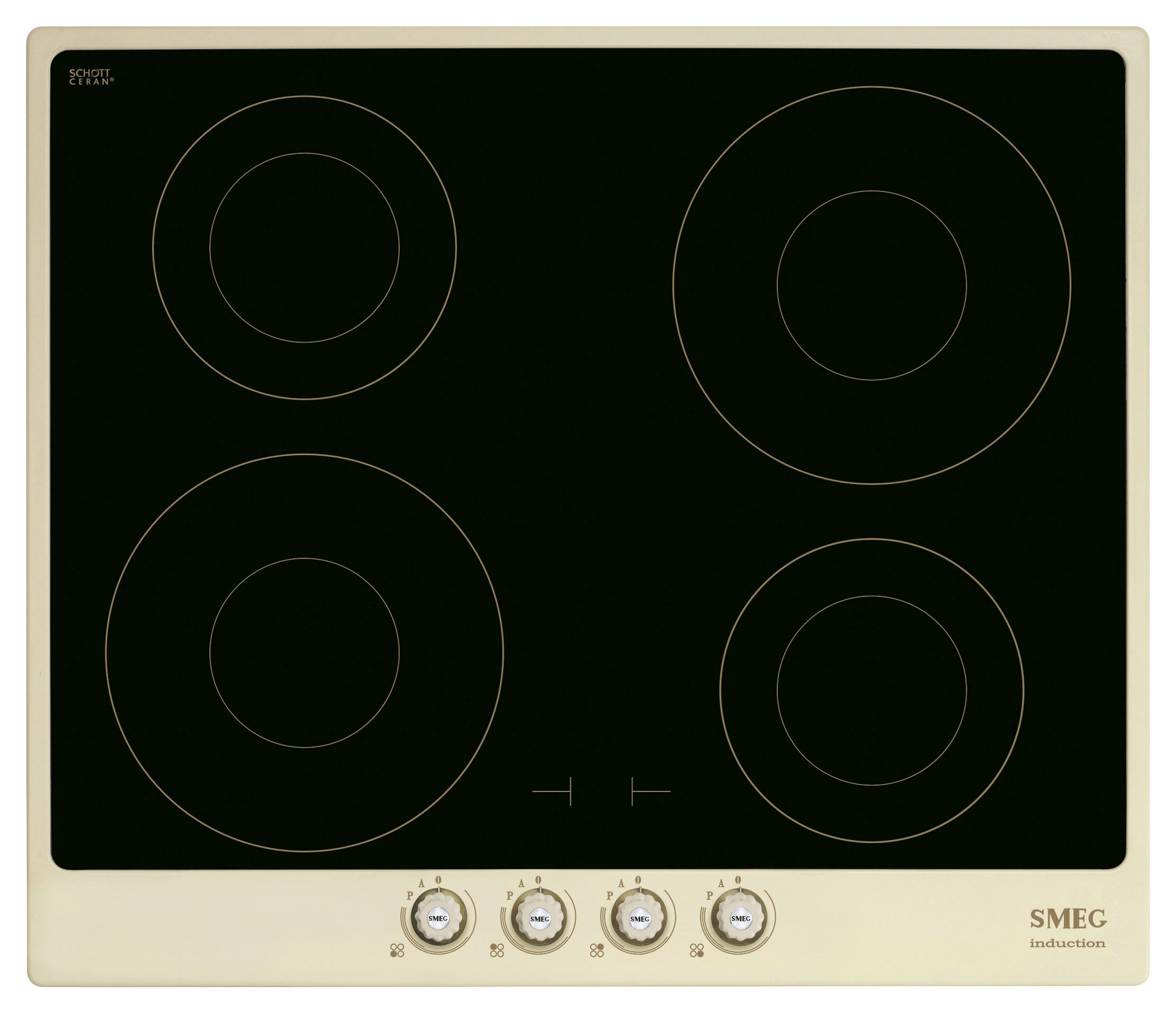 INDUKTIONSKOCHFELD SI764POM  - Creme/Schwarz, Basics, Glas/Metall (60/51/59,6cm) - SMEG