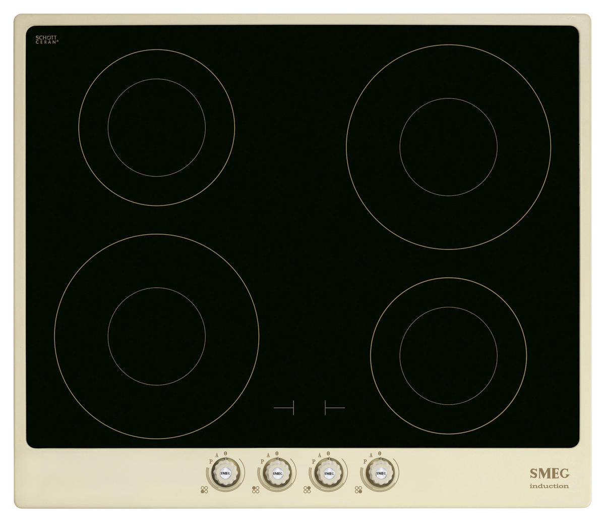 INDUKTIONSKOCHFELD SI764POM  - Creme/Schwarz, Basics, Glas/Metall (60/51/59,6cm) - SMEG