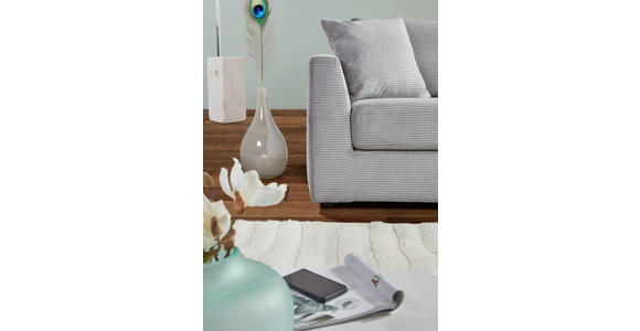 ECKSOFA  in Cord Hellgrau  234/170 cm  - Hellgrau/Schwarz, KONVENTIONELL, Kunststoff/Textil (234/170cm) - Carryhome