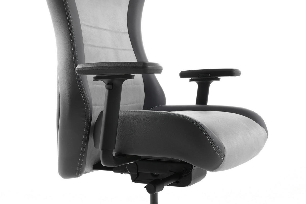 GAMER SZÉK  bőrhatású textil, mikroszál antracit, szürke, türkiz  - türkiz/fekete, Modern, műanyag/textil (70/133-142/65cm) - Topstar