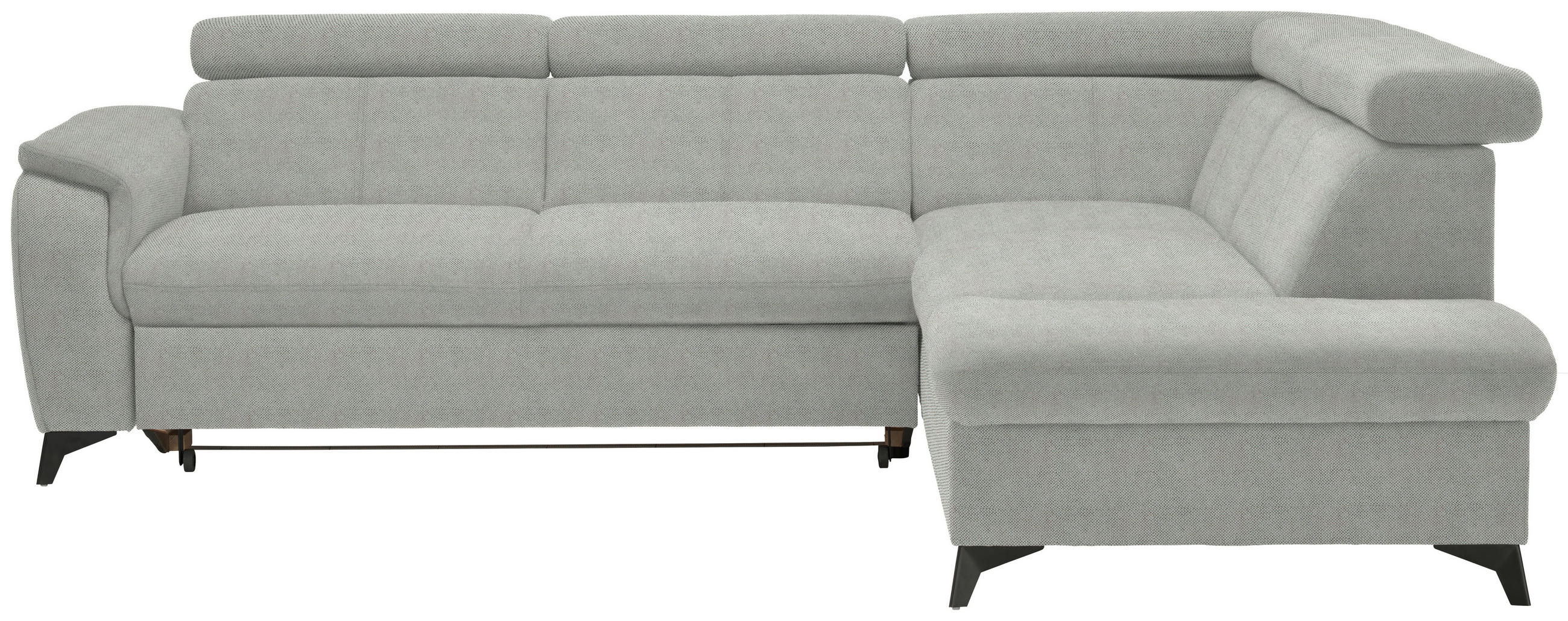 ECKSOFA in Webstoff Silberfarben  - Silberfarben/Schwarz, Design, Textil/Metall (260/203cm) - Stylife