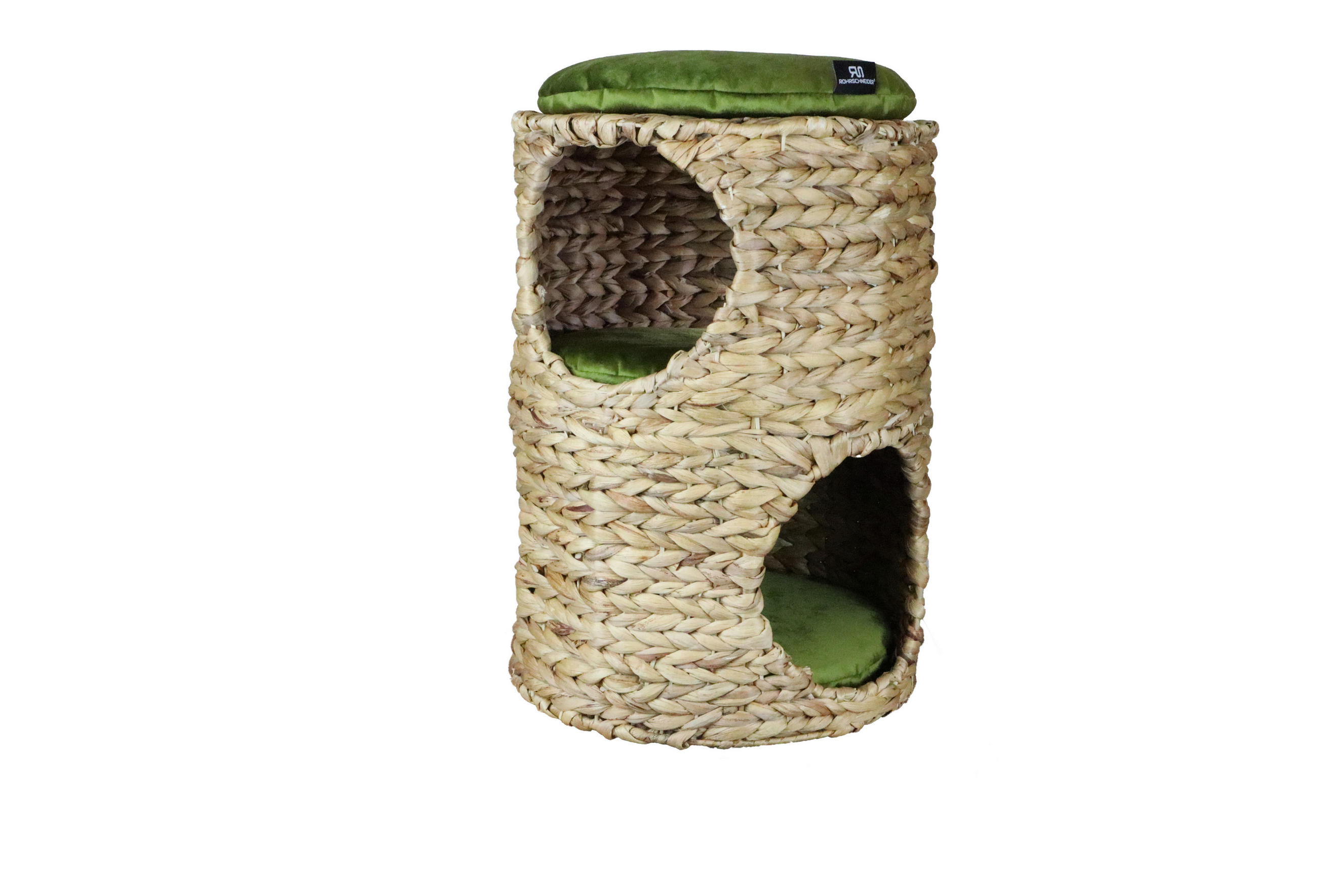 TIERHÖHLE Turm Wasserhyazinthe - Naturfarben/Olivgrün, KONVENTIONELL, Naturmaterialien (32/32/45cm)