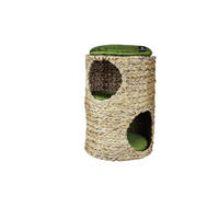 TIERHÖHLE Turm Wasserhyazinthe - Naturfarben/Olivgrün, KONVENTIONELL, Naturmaterialien (32/32/45cm)