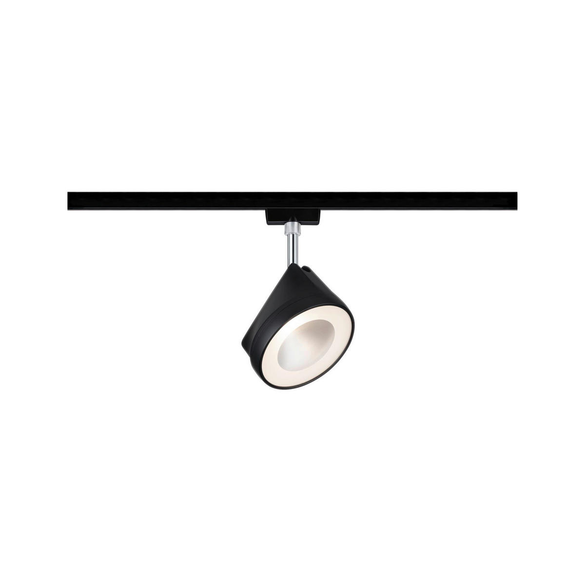 SCHIENENSYSTEM-STRAHLER 12,3/19,1/7,8 cm  - Chromfarben/Schwarz, Design, Metall (12,3/19,1/7,8cm) - Paulmann