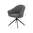 ARMLEHNSTUHL  Sitzfläche 360° drehbar, automatische Rückholfunktion Webstoff  - Dunkelgrün/Schwarz, Design, Textil/Metall (66/83/64cm) - Novel