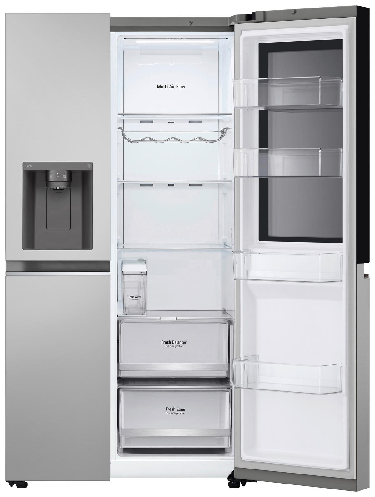 SIDE-BY-SIDE 91,3/179/73,5 cm GSGV81PYLL  - Silberfarben, Trend, Glas/Kunststoff (91,3/179/73,5cm) - LG