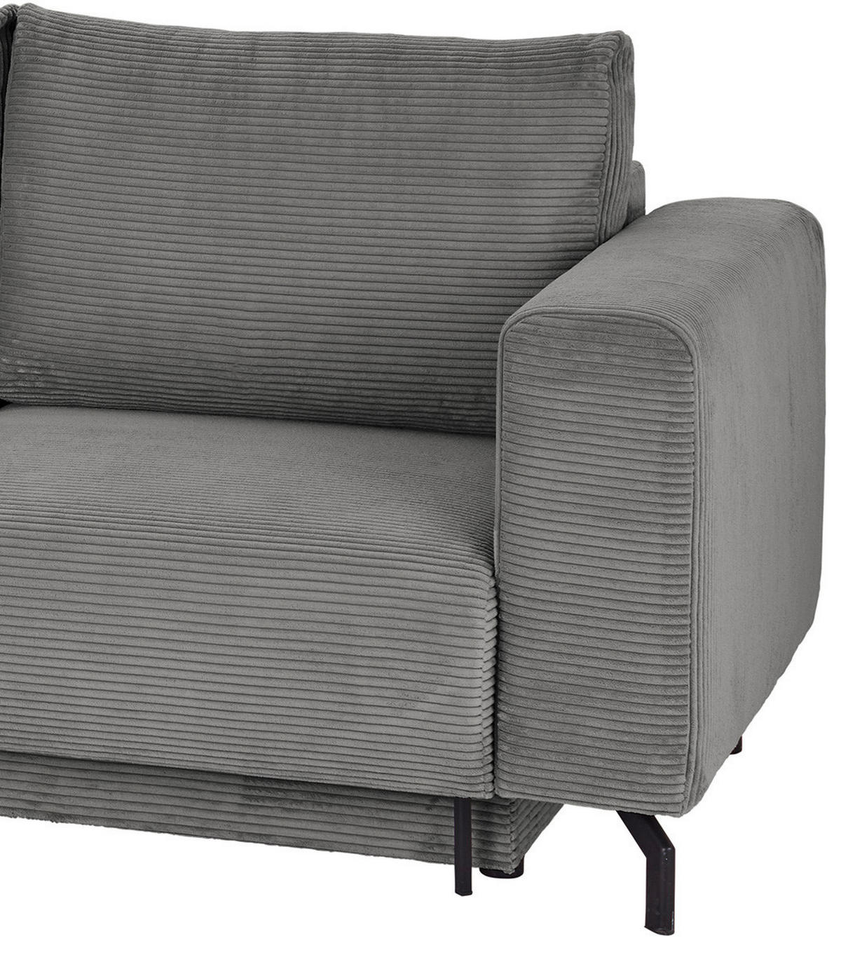 ECKSOFA Grau Cord  - Schwarz/Grau, MODERN, Textil (210/272cm) - P & B