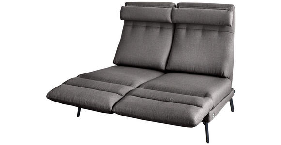 2-SITZER-SOFA Flachgewebe Dunkelbraun  - Dunkelbraun/Schwarz, Design, Textil/Metall (178-226/83-113/96-177cm) - Dieter Knoll