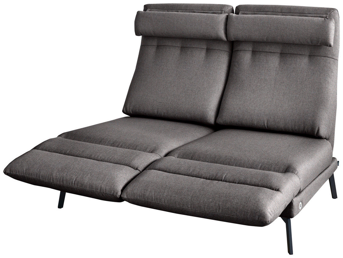2-SITZER-SOFA Flachgewebe Dunkelbraun  - Dunkelbraun/Schwarz, Design, Textil/Metall (178-226/83-113/96-177cm) - Dieter Knoll