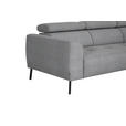 ECKSOFA in Webstoff Silberfarben  280/205 cm  - Silberfarben/Schwarz, Design, Textil/Metall (280/205cm) - Xora