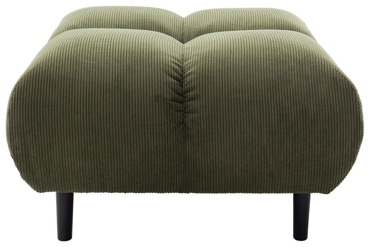 ECKSOFA Feincord Waldgrün  - Waldgrün/Schwarz, Design, Holz/Textil (215/288cm) - Pure Home Lifestyle