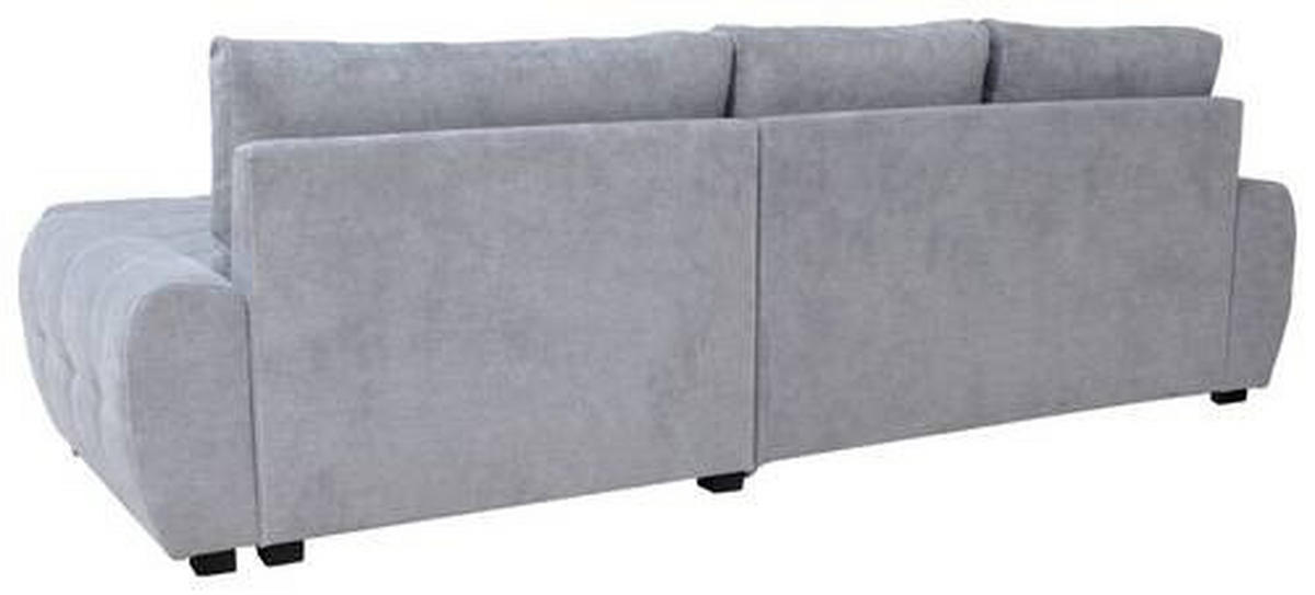 ECKSCHLAFSOFA  mit Schlafen auf Sitzhöhe, Rücken echt, Armlehnen seitenverkehrt montierbar Velours Hellgrau  - Chromfarben/Hellgrau, Design, Kunststoff/Textil (277/175cm) - Livetastic