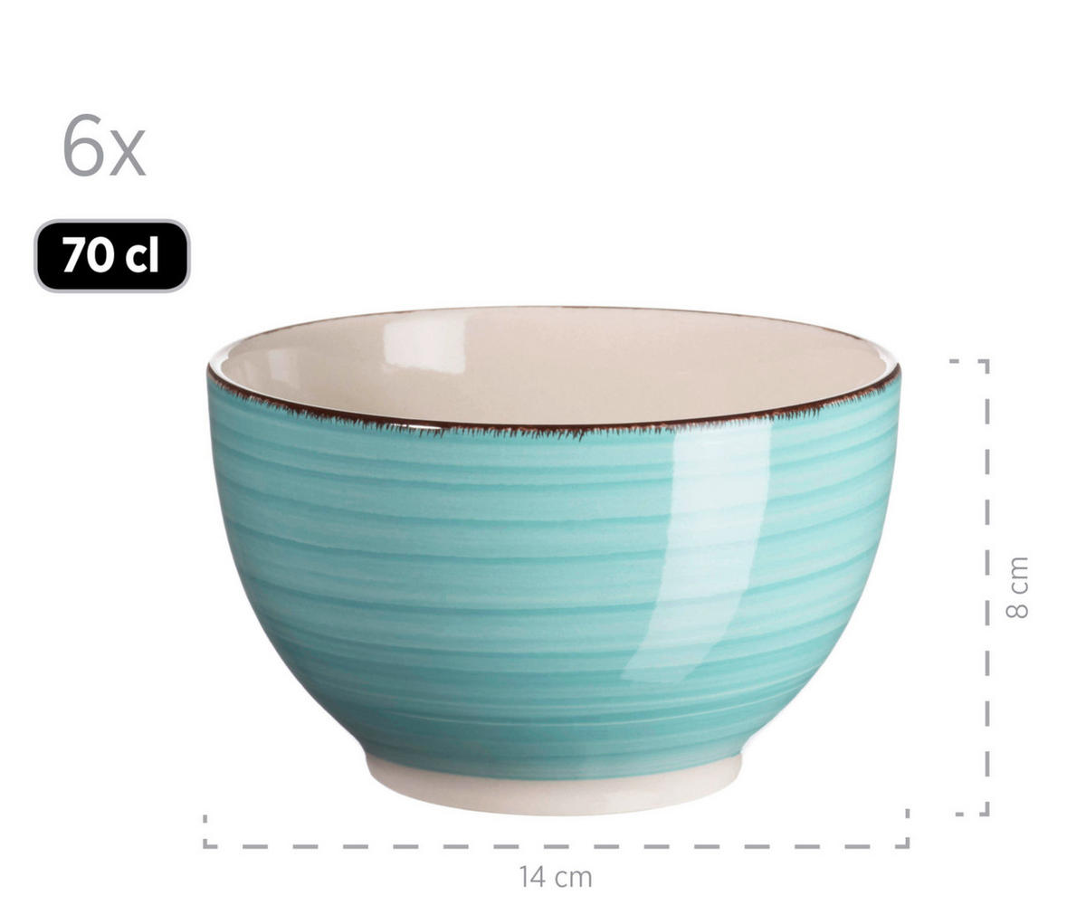 KOMBISERVICE Blau Lumaca 30-teilig 6 Personen  - Blau, Basics, Keramik (60/32/32cm) - Mäser