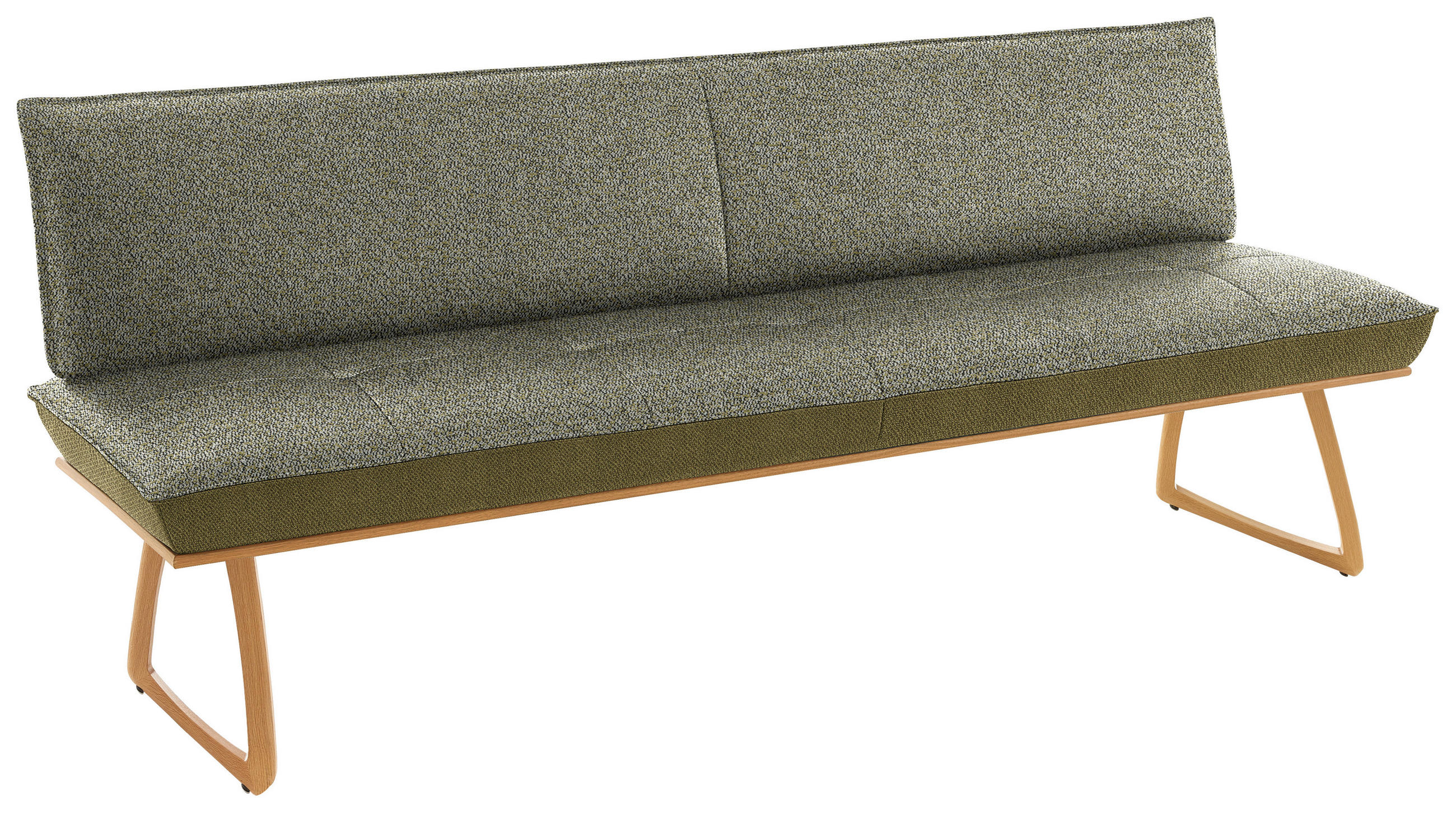 SITZBANK 194/88/66 cm  in Grün, Wildeiche  - Wildeiche/Eichefarben, Design, Holz/Textil (194/88/66cm) - Koinor