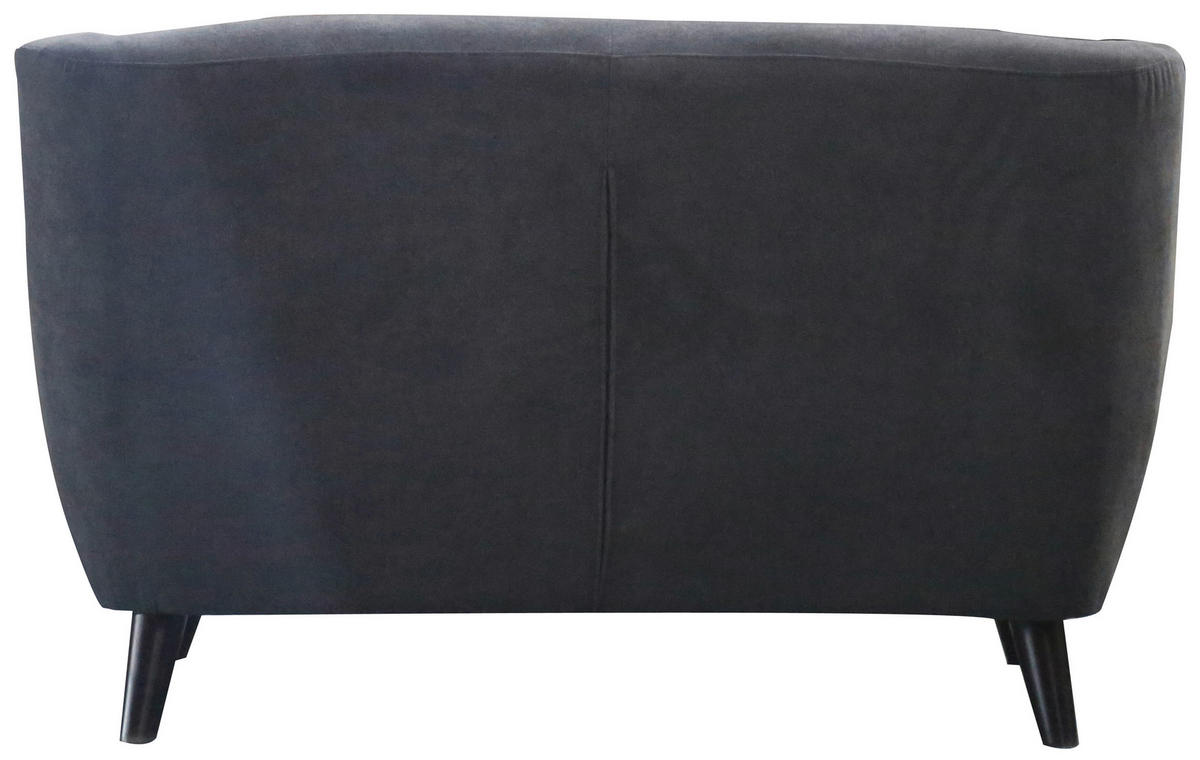 2-SITZER-SOFA in Mikrofaser Schwarz, Dunkelgrau  - Dunkelgrau/Schwarz, MODERN, Holz/Textil (134/82/80,5cm) - Luca Bessoni