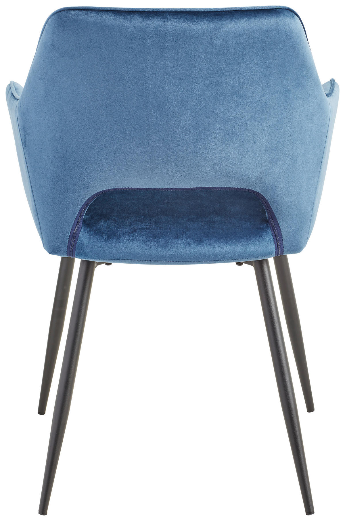 ARMLEHNSTUHL  in Eisen Samt  - Blau/Schwarz, KONVENTIONELL, Holz/Textil (56/80,5/56cm) - MID.YOU
