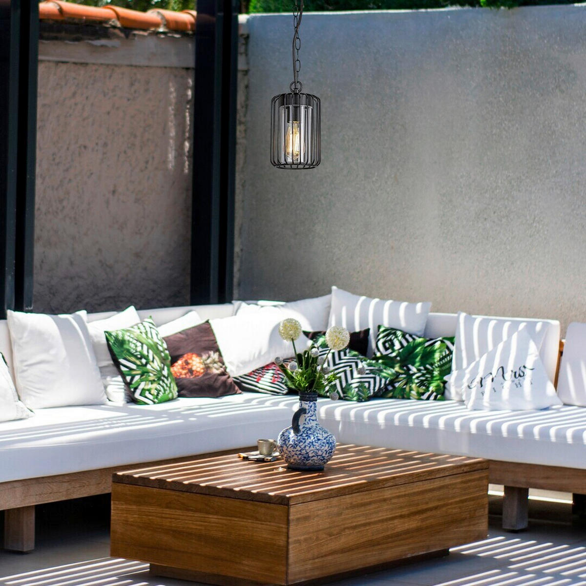 VISEĆA SVJETILJKA VANJSKA Tarpa  - prozirno/crna, Basics, metal/plastika (13.5/74cm)