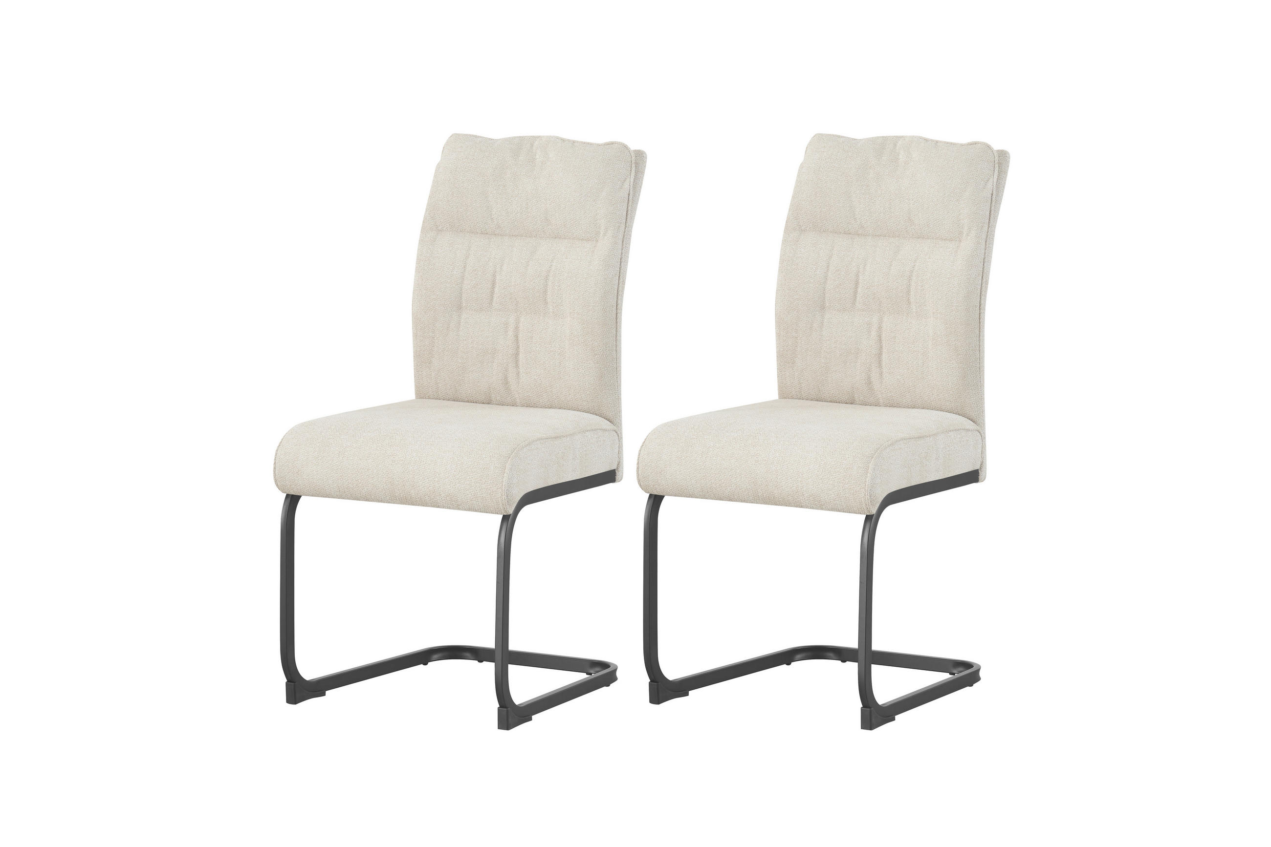 SCHWINGSTUHL-SET 2 Stück  in Webstoff  - Creme/Schwarz, MODERN, Textil/Metall (47/94/61cm) - MID.YOU