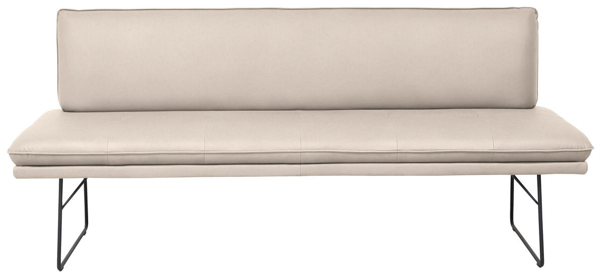 SITZBANK in Metall, Textil Creme, Schwarz  - Creme/Schwarz, Design, Textil/Metall (195/87/65cm) - Dieter Knoll