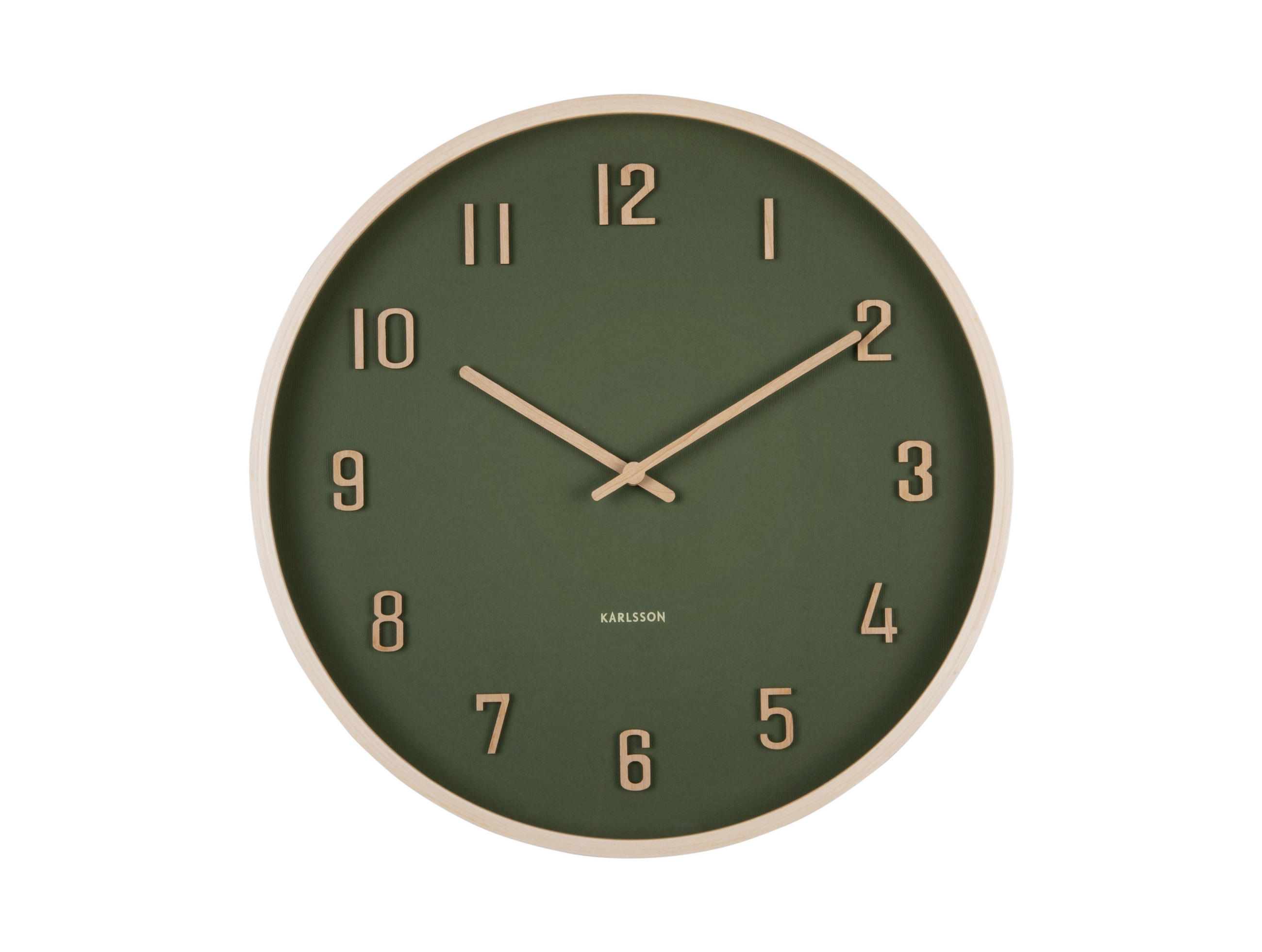 WANDUHR Nervadura Dunkelgrün  - Dunkelgrün, Basics, Holzwerkstoff (41cm) - Karlsson