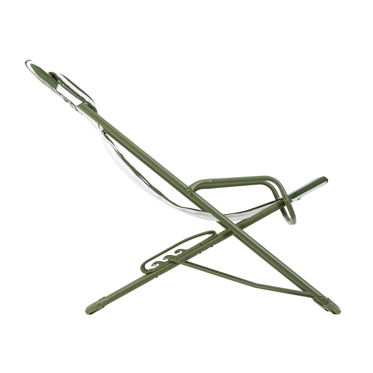 STRANDSTUHL Stahl Grün, Weiß  - Weiß/Grün, Basics, Kunststoff/Metall (60/91/83cm) - Lafuma Mobilier