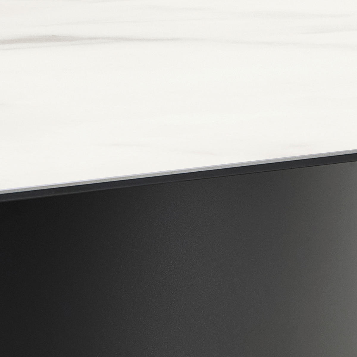 ESSTISCH in Metall, Keramik 200/100/75,5 cm  - Schwarz/Weiß, MODERN, Keramik/Metall (200/100/75,5cm) - MID.YOU