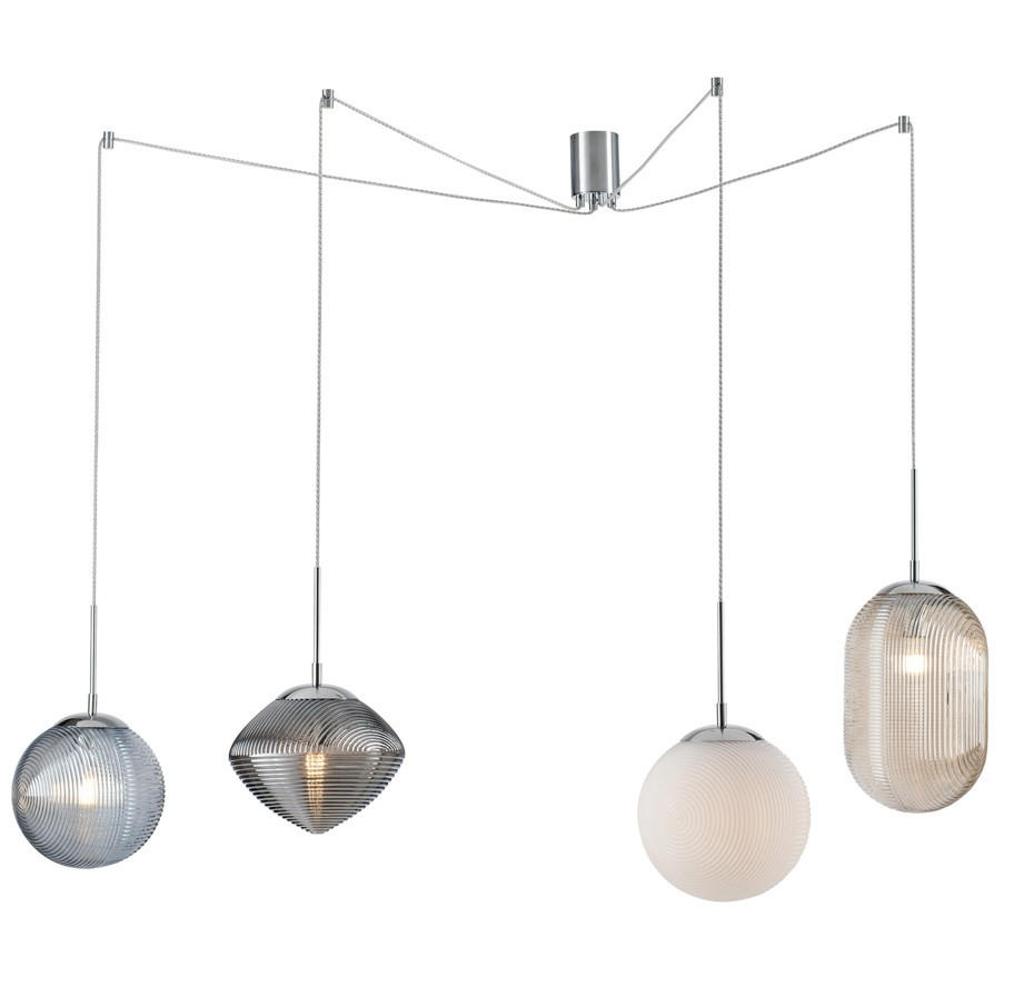 HÄNGELEUCHTE 25/43,6 cm  - Chromfarben/Multicolor, Trend, Glas/Metall (25/43,6cm)