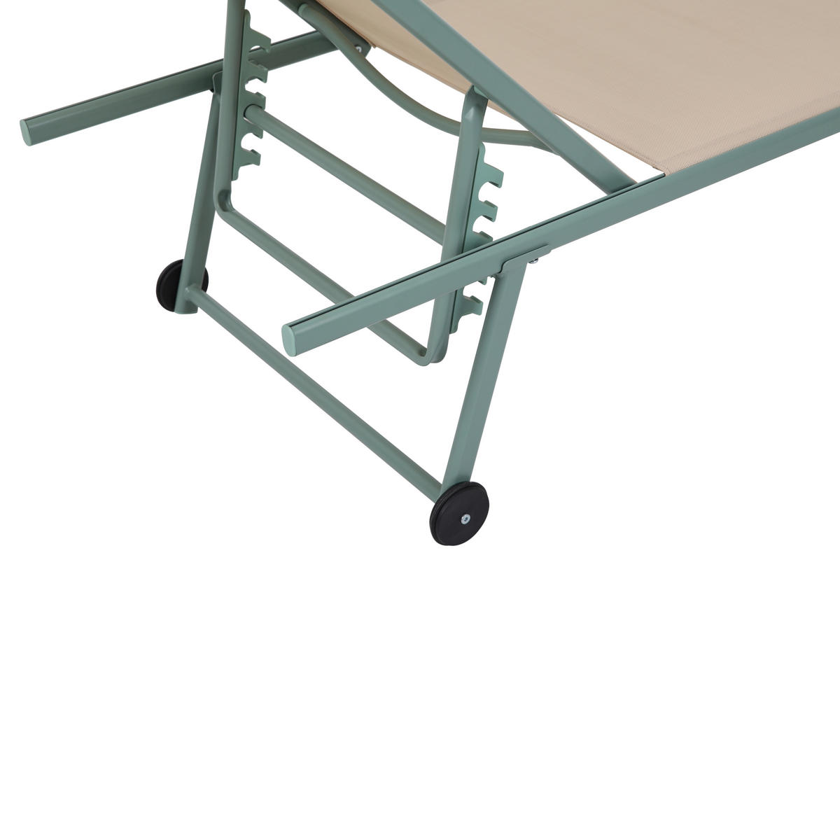DREIBEINLIEGE 55/97/185 cm  - Beige/Grün, Basics, Textil/Metall (55/97/185cm)