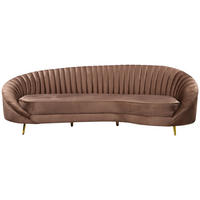 3-SITZER-SOFA ELARA Samt Braun  - Goldfarben/Braun, Design, Textil/Metall (246/81/111cm) - MID.YOU