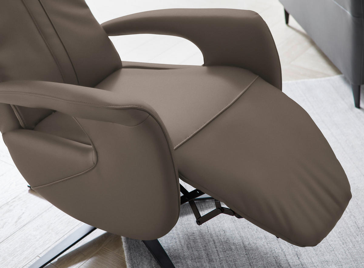 RELAXSESSEL in Leder Braun  - Schwarz/Braun, Design, Leder/Metall (71/112/83cm) - Dieter Knoll